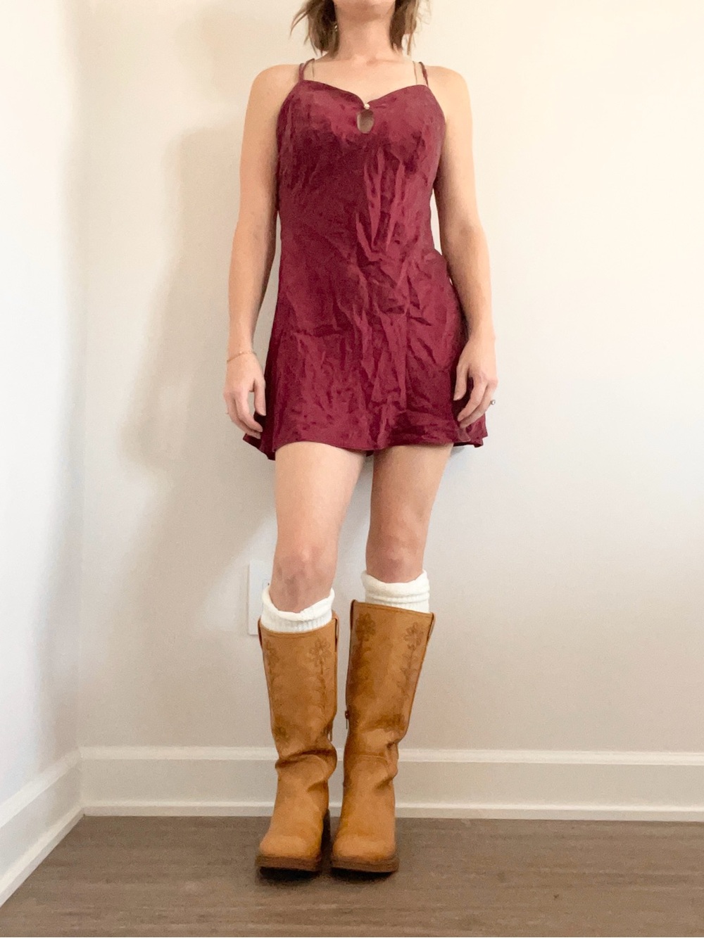 Vintage Victoria's Secret Burgundy Silk Mini Slip Dress